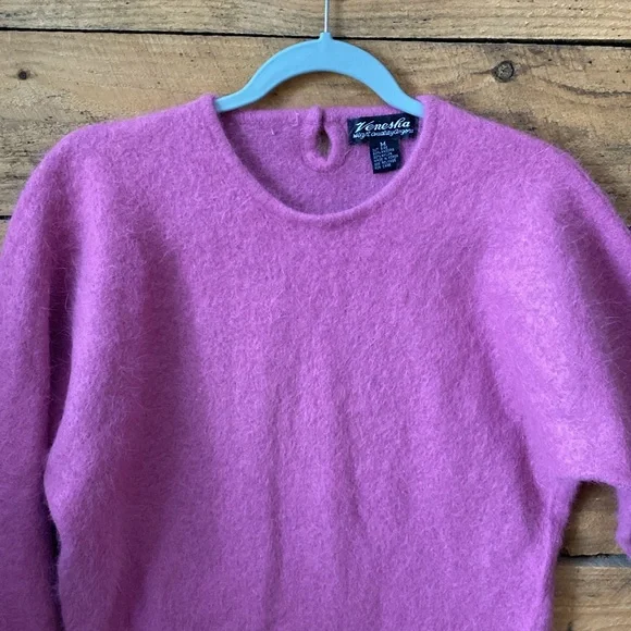 Vintage angora blend sweater medium pink - Picture 2 of 8